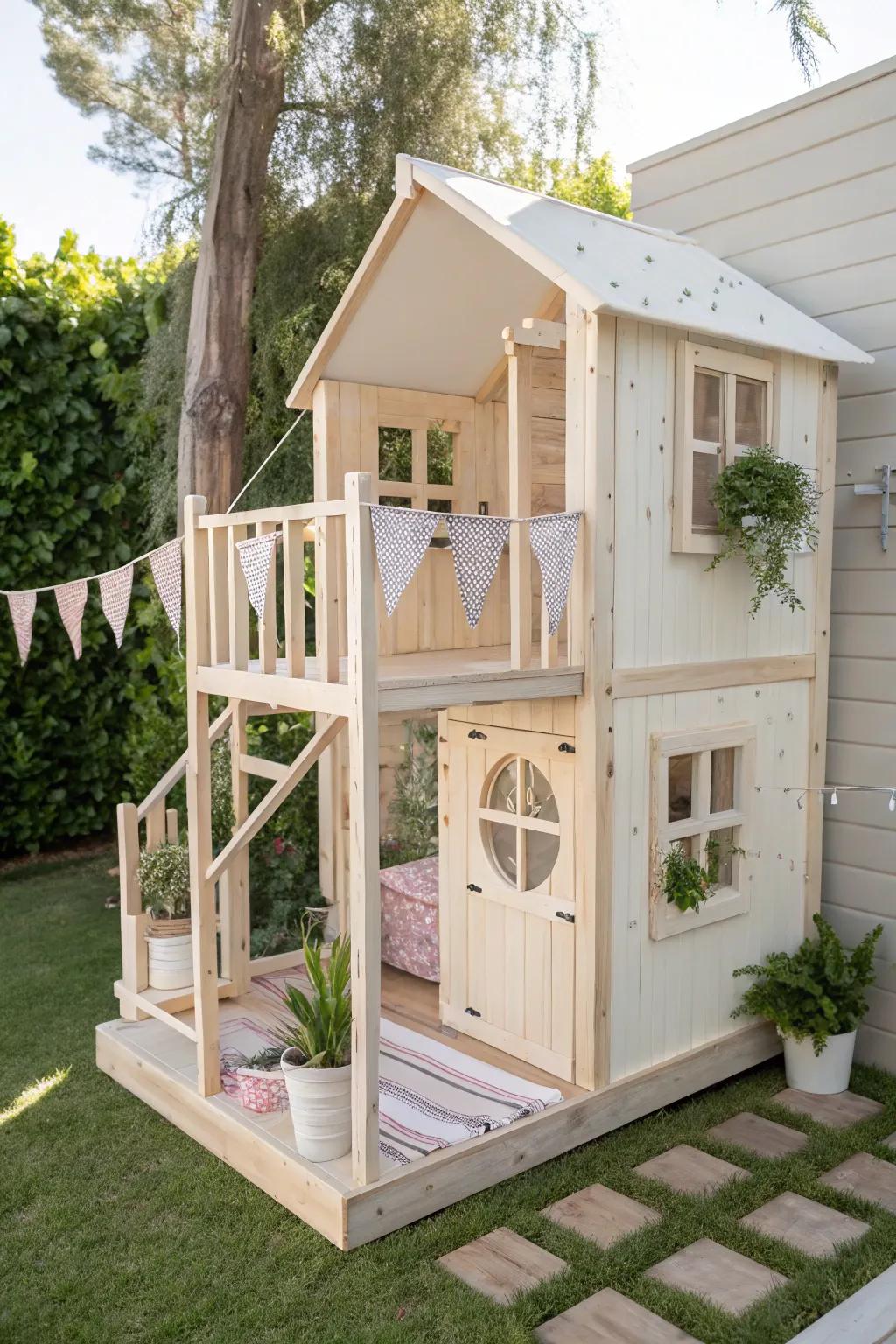 Discover endless adventures in this charming multi-level playhouse — where simplicity meets imagination.