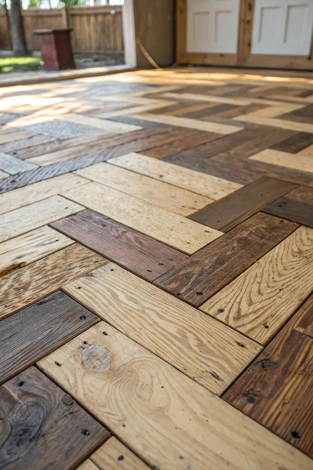 Elevate your shed's style with patterned plywood panels—where creativity meets craftsmanship.