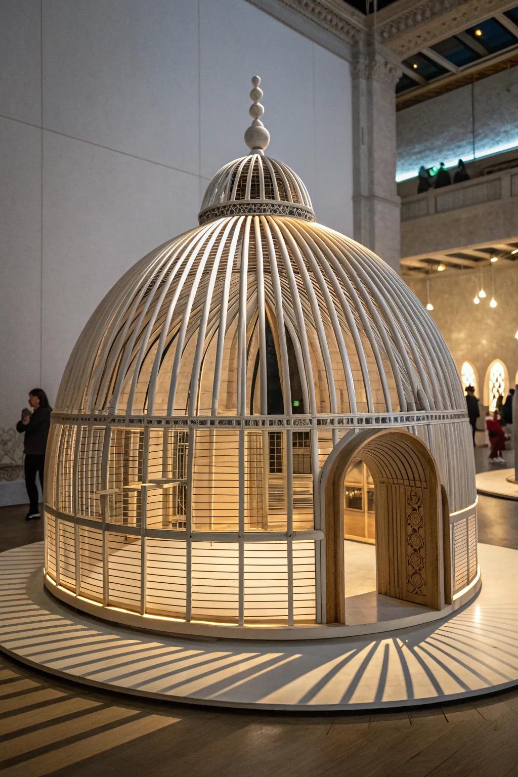 Explore the future of design with this stunning popsicle stick dome, where minimalism meets innovation.