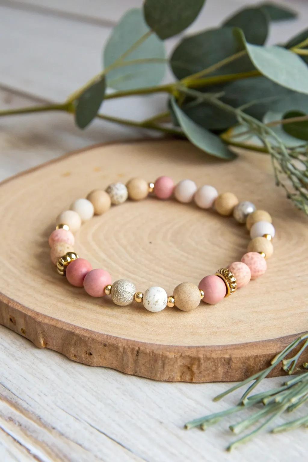 Metallic Magic: Elevate your night-out look with a blend of soft clay and shimmering metallic beads. ✨ #MinimalistChic #BohoElegance