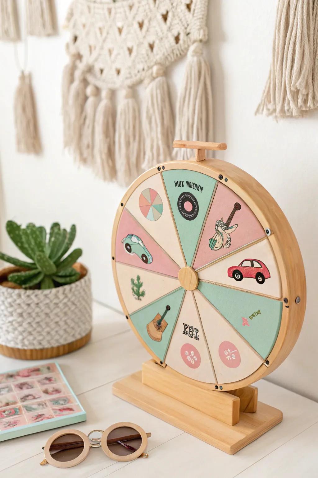 Spin into nostalgia with this charming retro prize wheel—where past meets present in style! 🌿✨