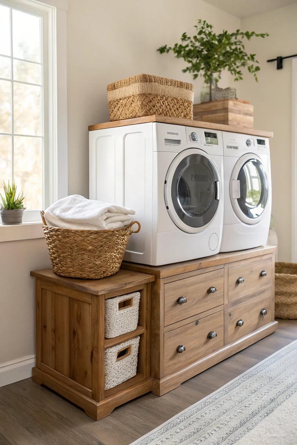 Elevate your laundry space with Scandinavian simplicity and Boho charm.