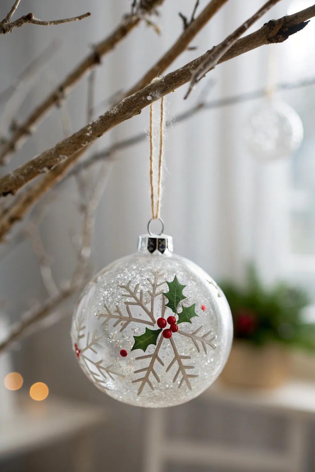Add a touch of handcrafted elegance to your holiday decor with these stunning resin sphere ornaments.