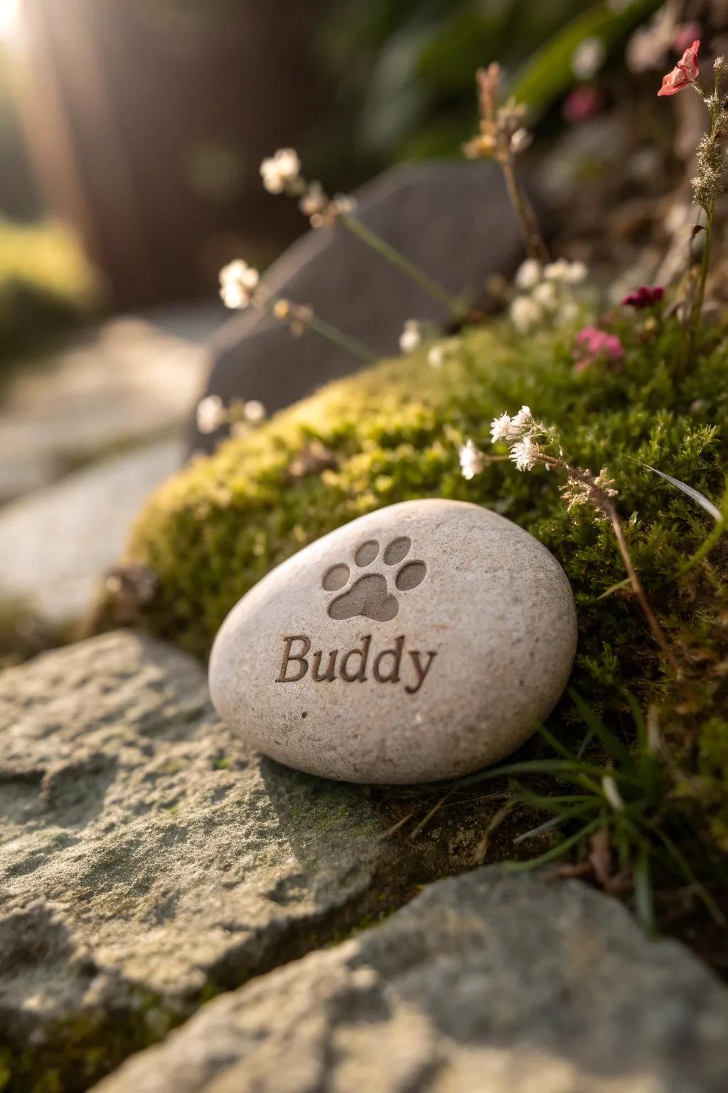 A timeless tribute to a loyal friend — forever in our hearts. #PetMemorial #RockCarving