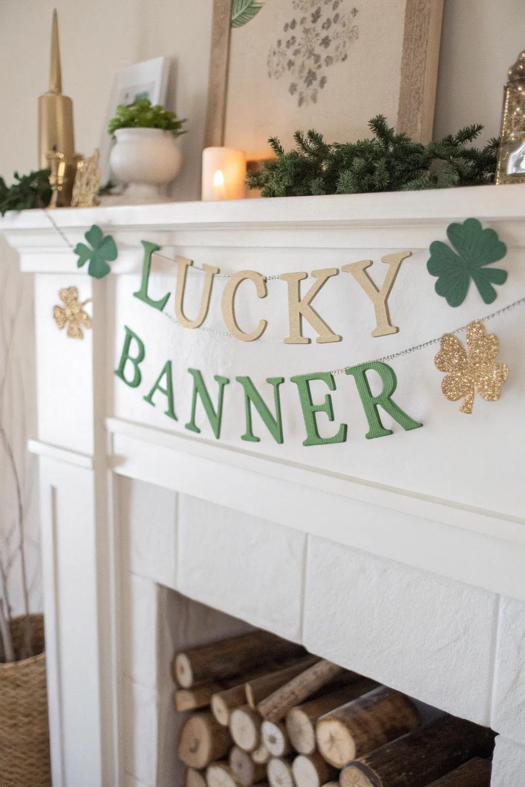 Add a touch of luck and elegance to your home with this charming Saint Patrick's Day banner.