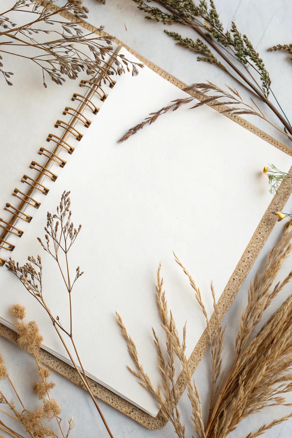 Embrace nature's touch with this minimalist scrapbook border idea. 🌿✨ #CraftWithNature #ScandiBoho