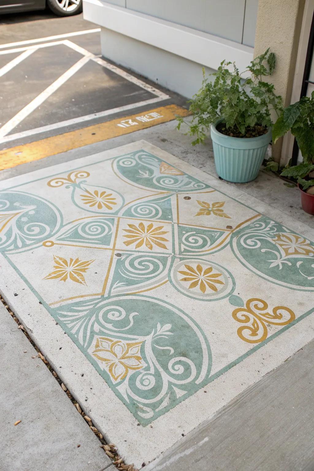 Step back in time with this vintage-inspired parking spot stencil, blending retro charm with minimalist elegance.