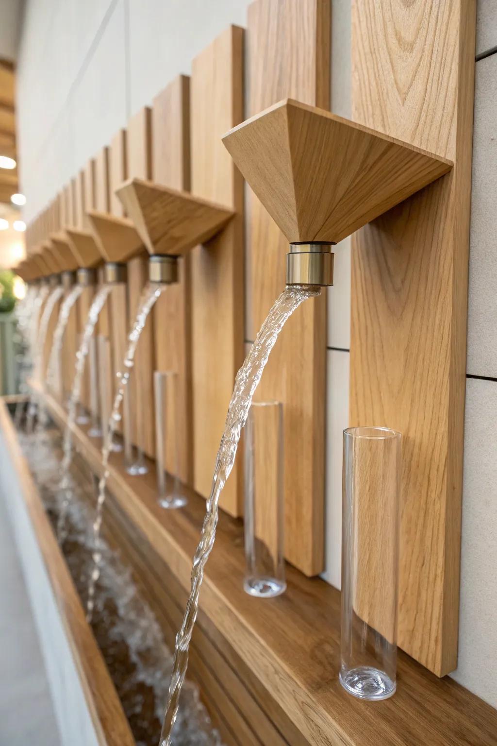 Embrace the serenity of a waterfall sensory wall, where simplicity meets natural beauty.