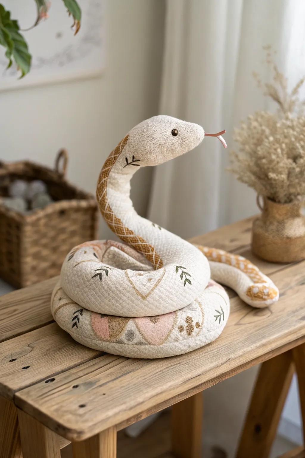 Wrap your imagination with this charming DIY plush snake, a perfect craft for little adventurers.
