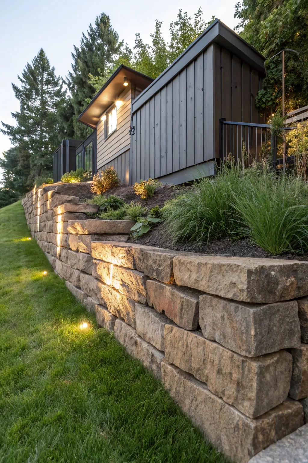 Transform your yard into a masterpiece with a striking retaining wall base—where function meets timeless style.