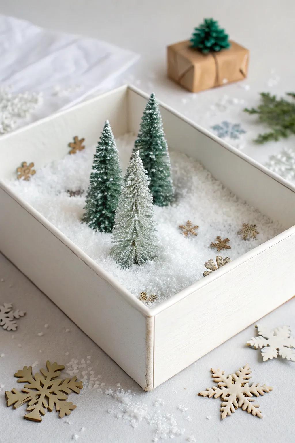 Embrace the magic of winter with a minimalist wonderland in a box.