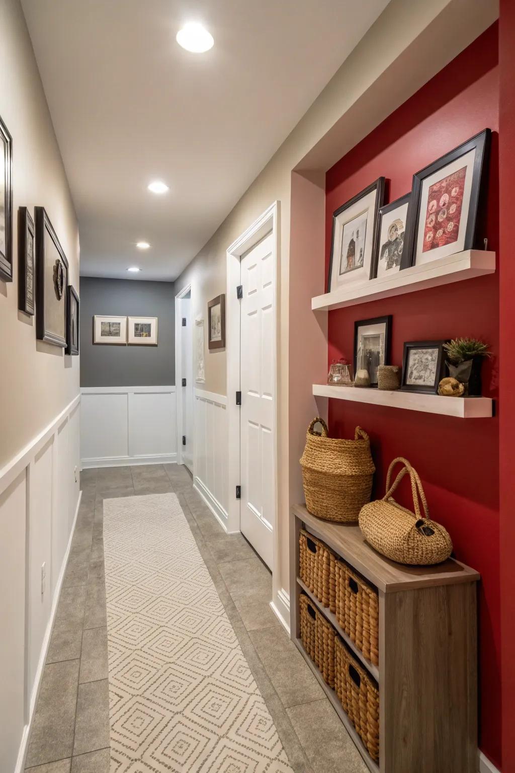 A pop of color adds vibrancy to a small space.