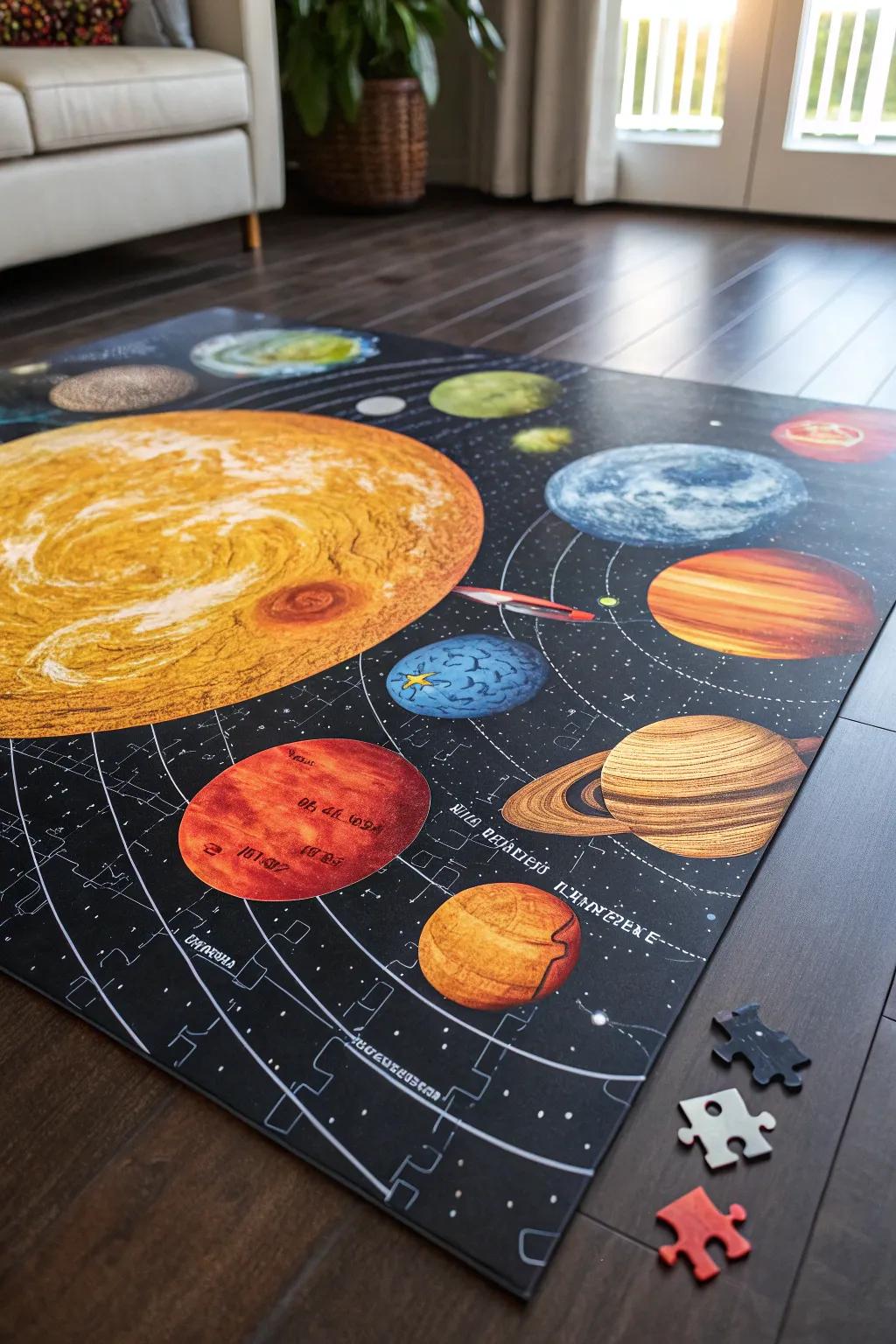 Bring the cosmos to your floor with this interactive solar system puzzle.