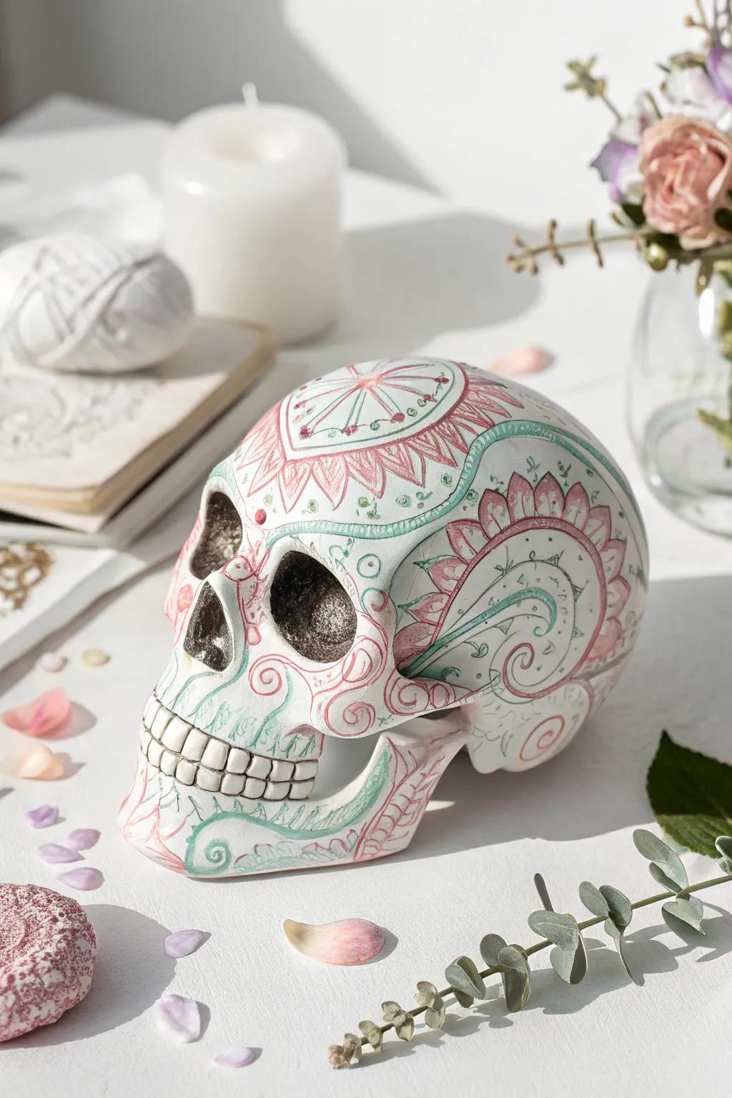 Unleash your creativity with abstract sugar skull art - where whimsy meets craftsmanship.