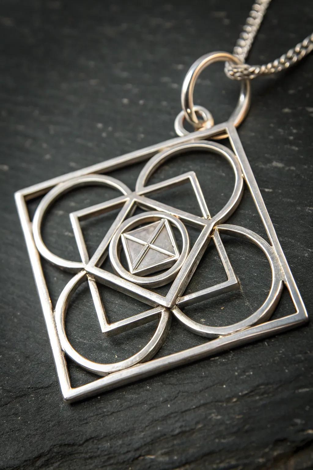Elevate your style with a modern geometric pendant, where art meets craftsmanship.