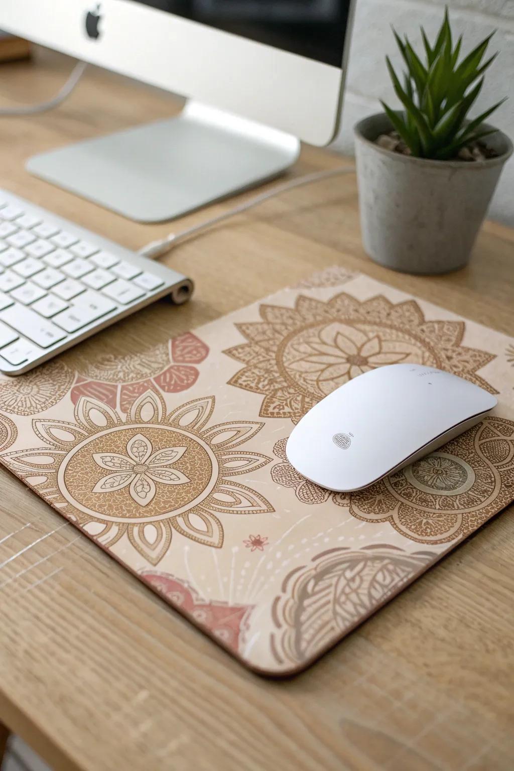 Elevate your workspace with a touch of handmade elegance. Create a custom mouse pad that reflects your unique style.