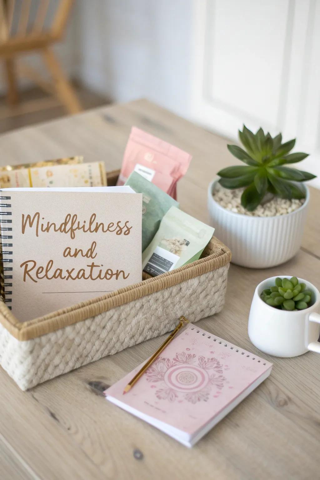 Find serenity in simplicity with our Mindfulness Basket. 🌿☕📓 #Relaxation #ScandiBoho