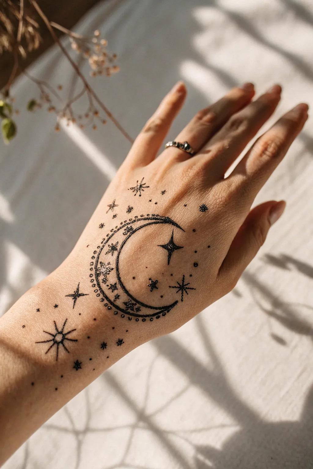 Hold the night sky in your hands with celestial beauty. 🌙✨