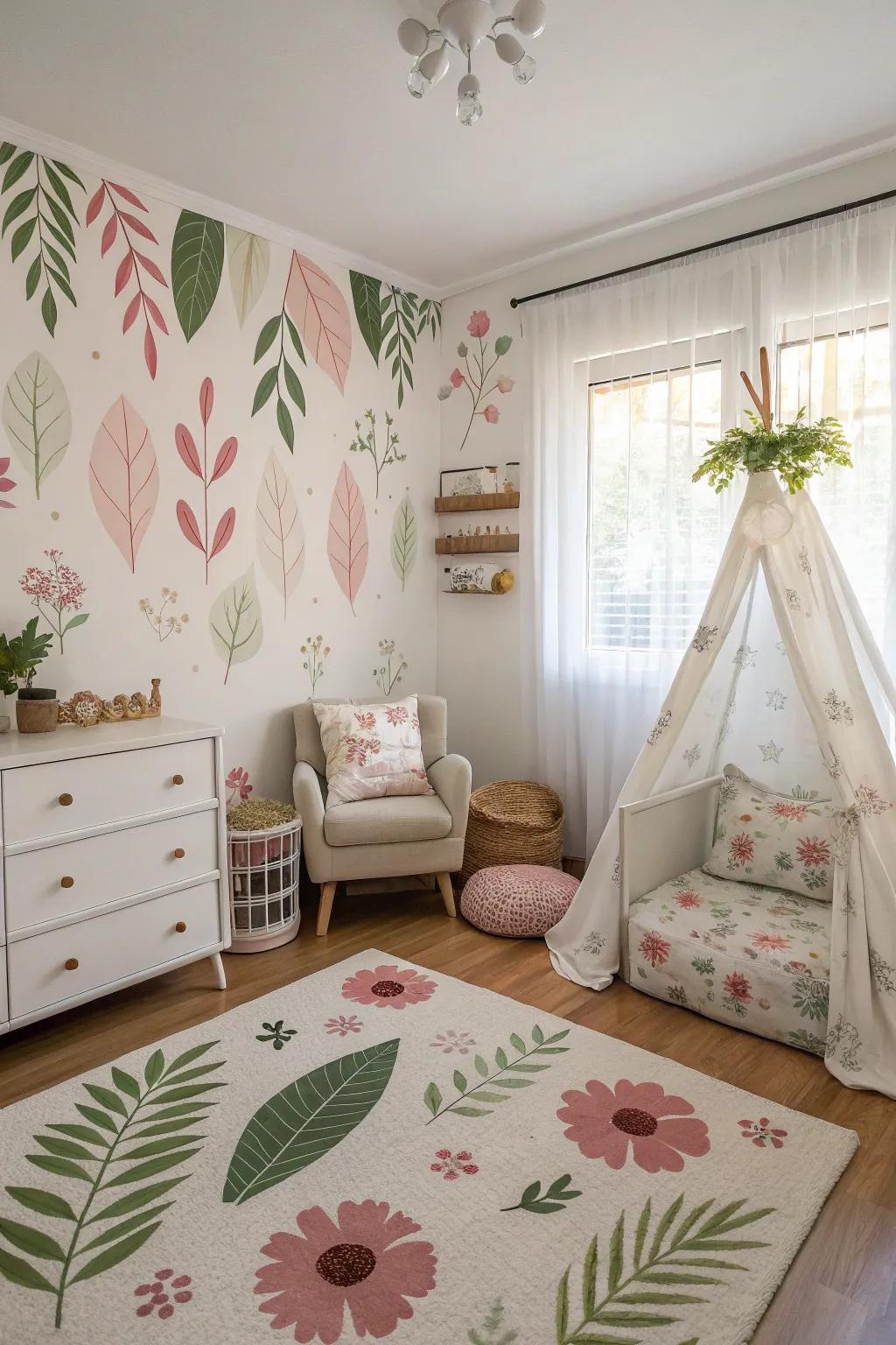 Nature-inspired elements offer a fresh and calming ambiance.