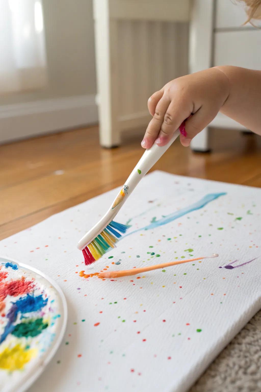 Unleash creativity with a splash! 🎨✨ #ToddlerArt #CreativePlay