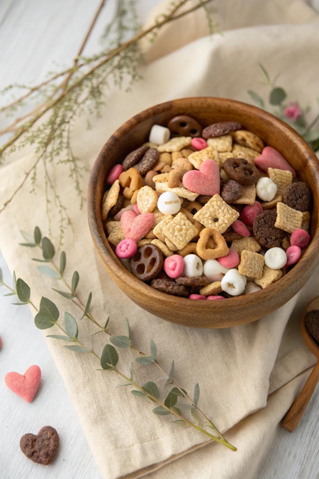 Whip up some love with this delightful Valentine's Day snack mix, perfect for little hands and big smiles! 🌿❤️