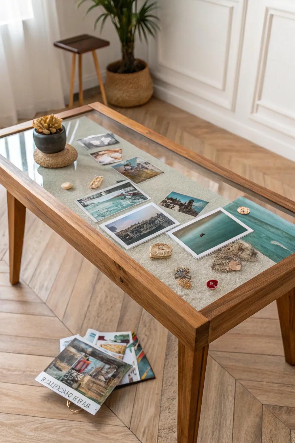 Capture memories in style with a bespoke epoxy table that tells your unique story.