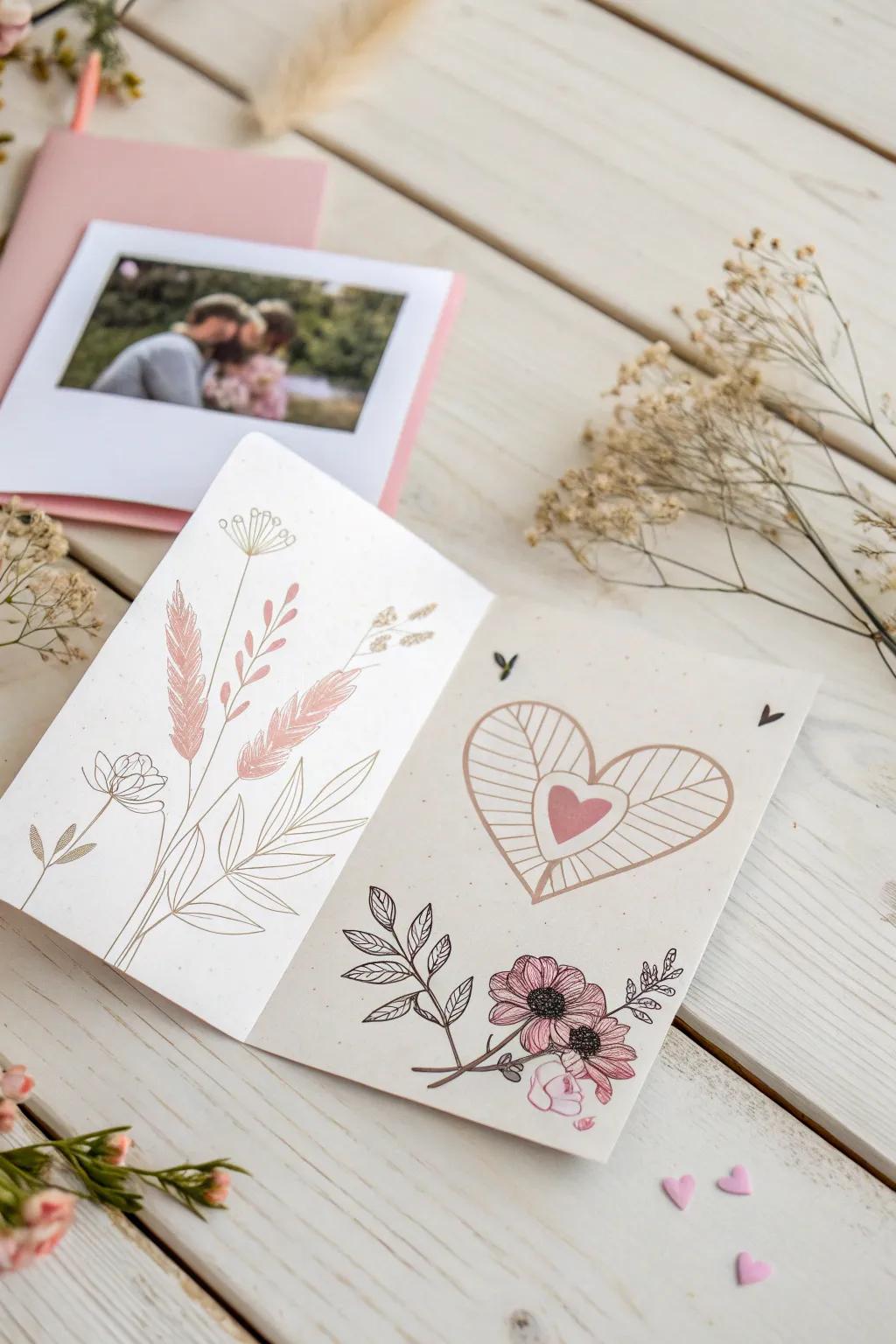 Capture love and memories in a beautifully crafted Valentine's card.