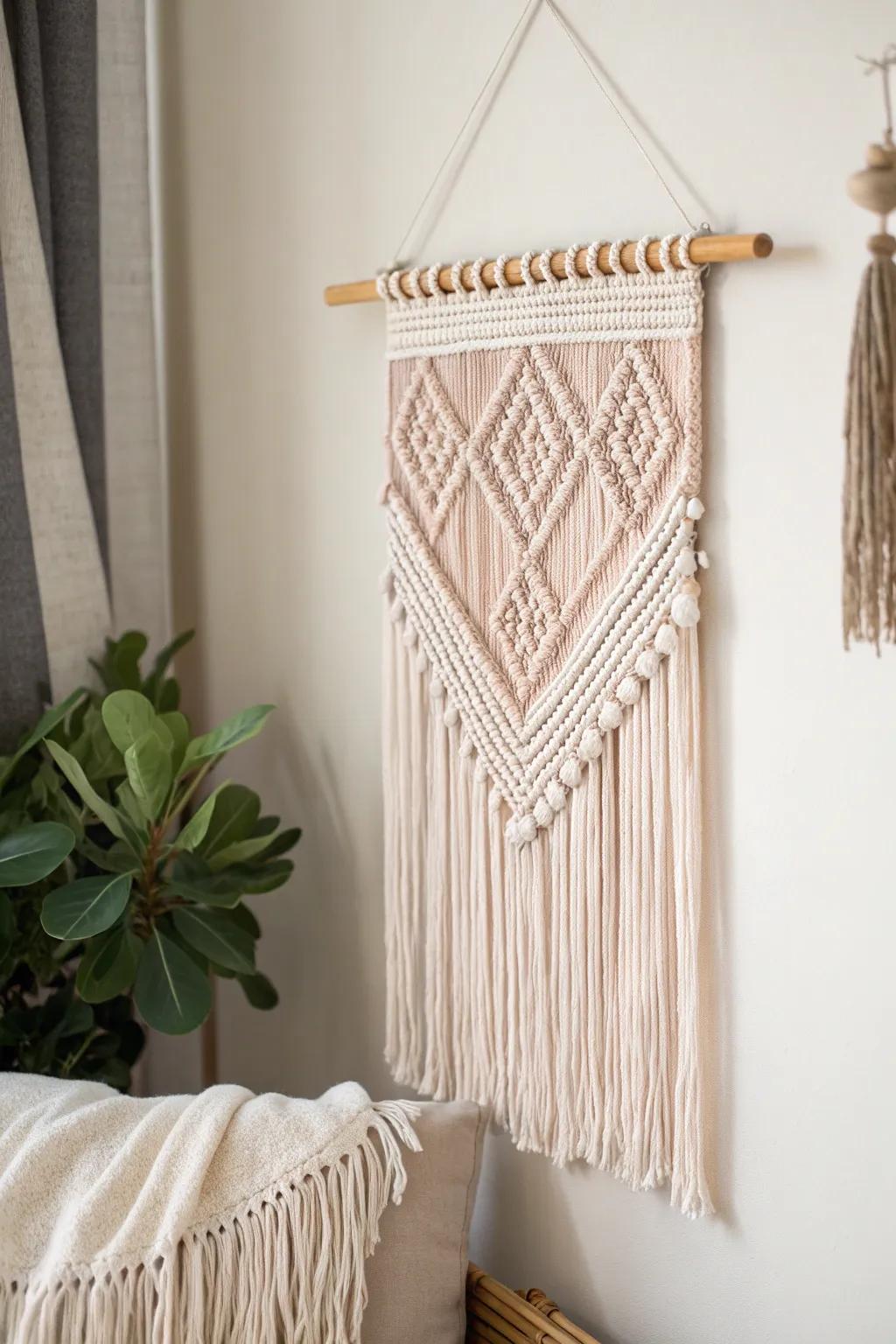 Elevate your space with a touch of artistic simplicity – DIY wall hangings that blend Scandinavian minimalism with Boho elegance.