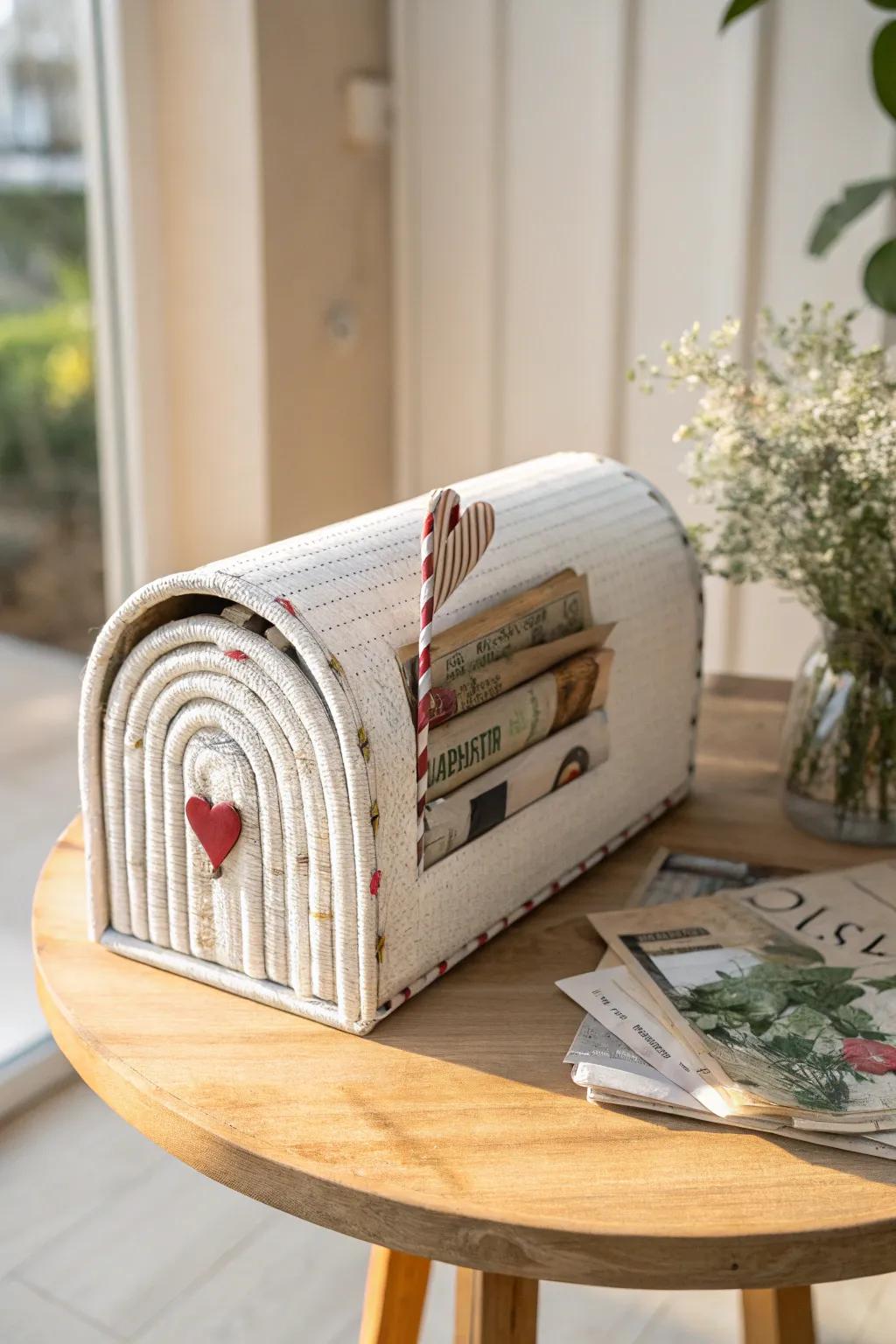 Celebrate love sustainably with a charming DIY Valentine's Day mailbox, crafted from recycled treasures.