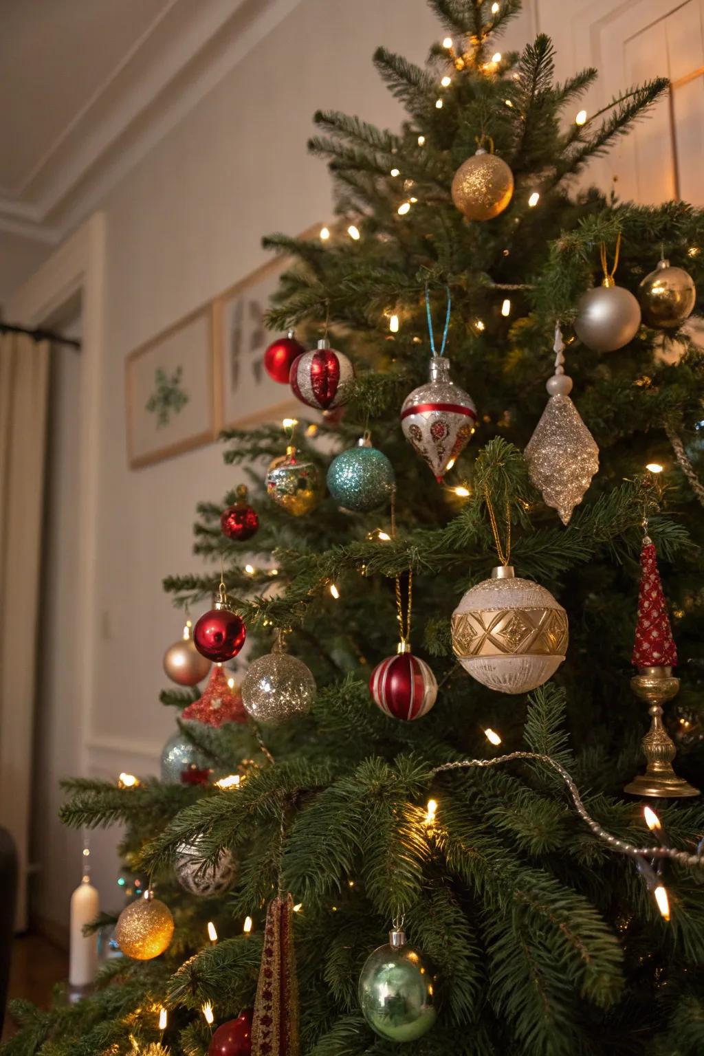 An eclectic mix of styles makes this vintage tree unique.