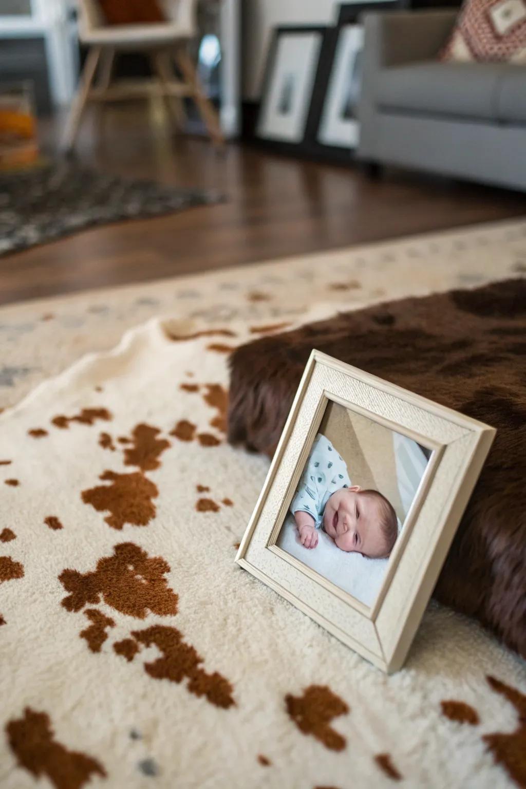 Cowhide patterns add a unique western flair.