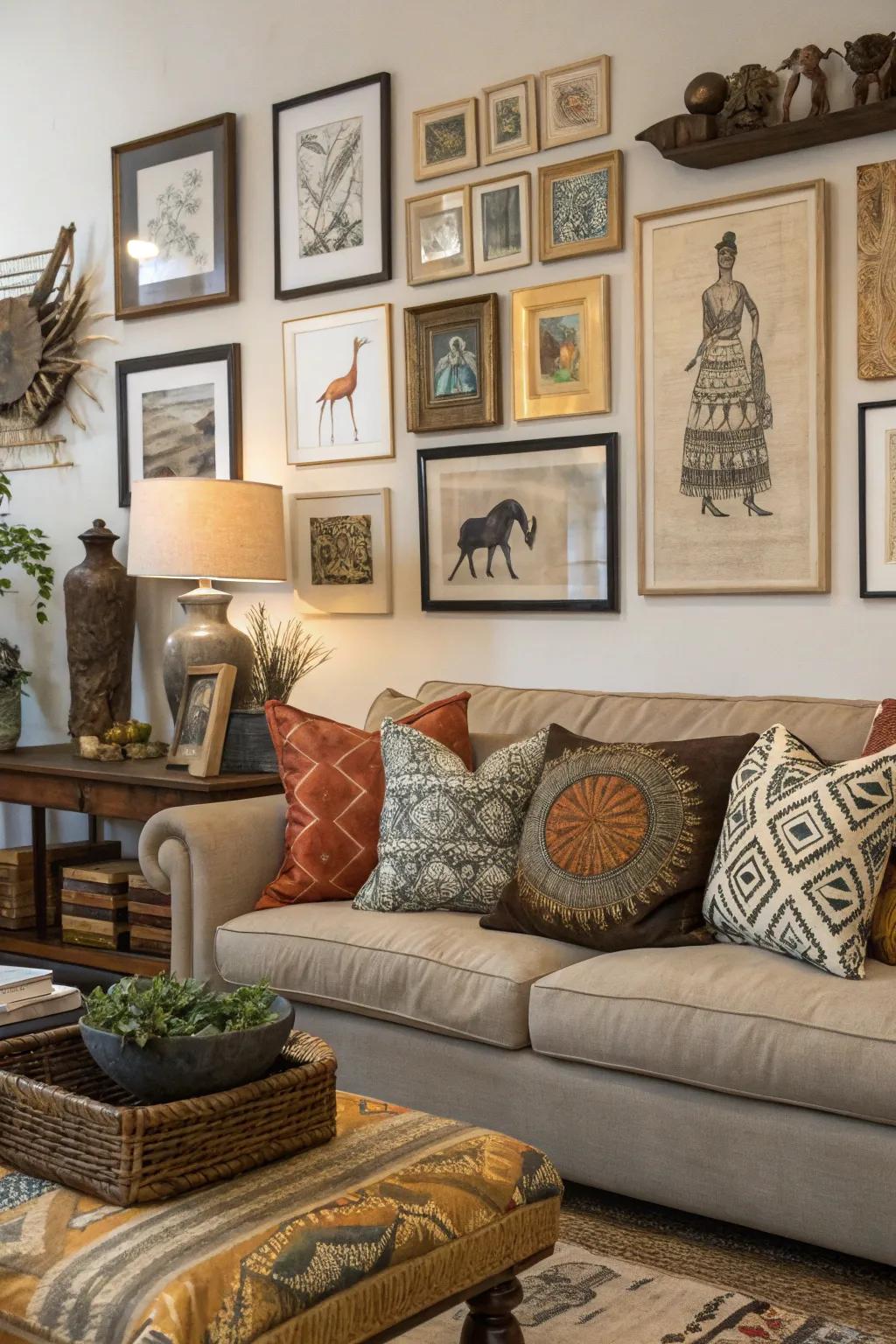 An eclectic mix adds depth and interest to your space.