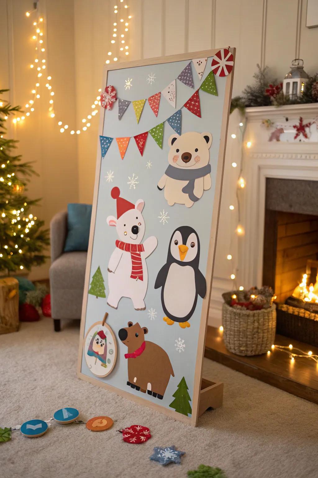 Capture the spirit of winter with a parade of animal friends.