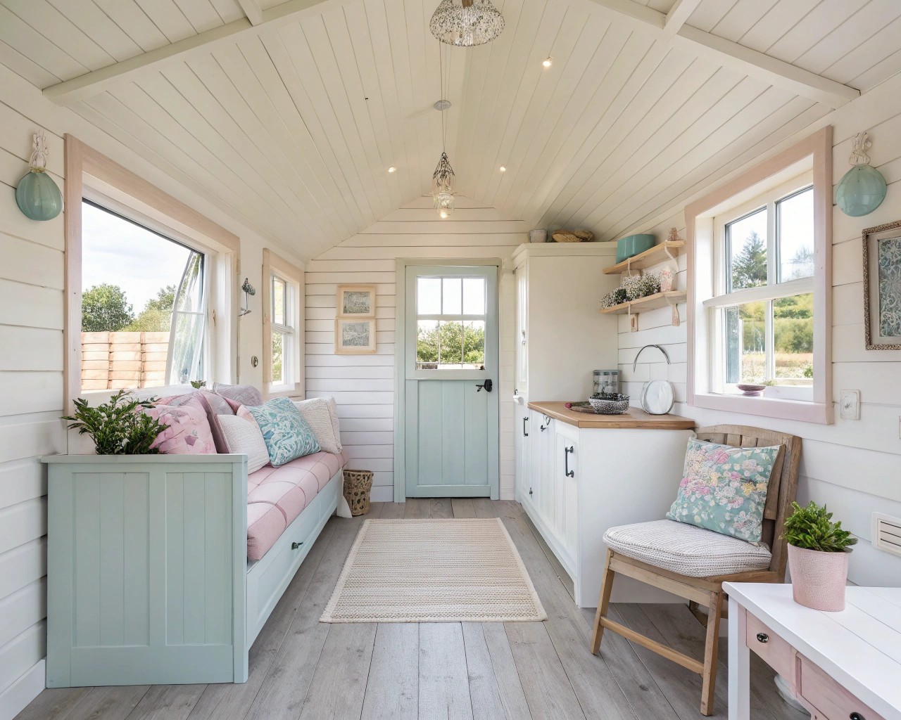 Light colors and soft tones enhance the perception of spaciousness in a small living area.