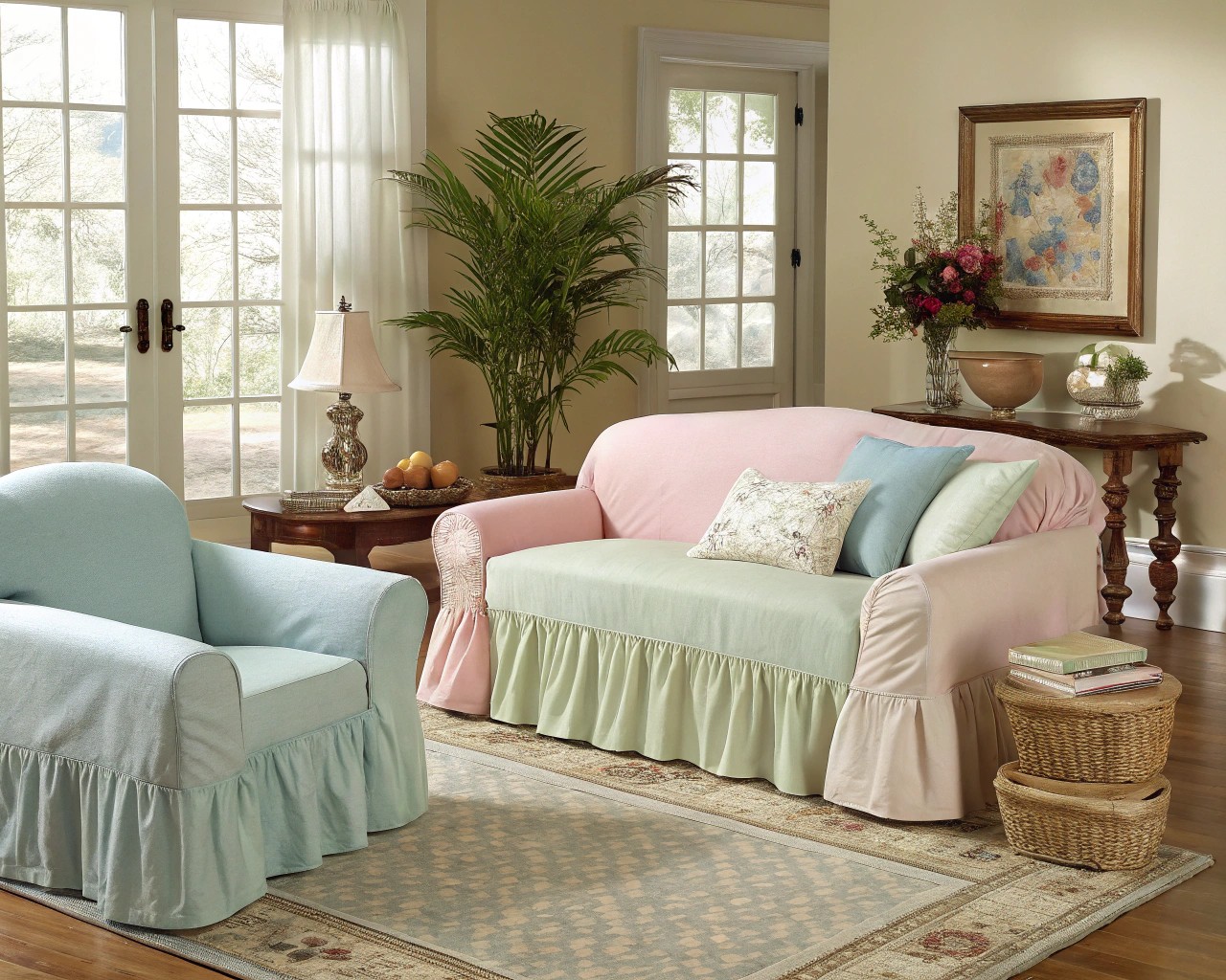 Performance fabrics and washable slipcovers simplify family living.