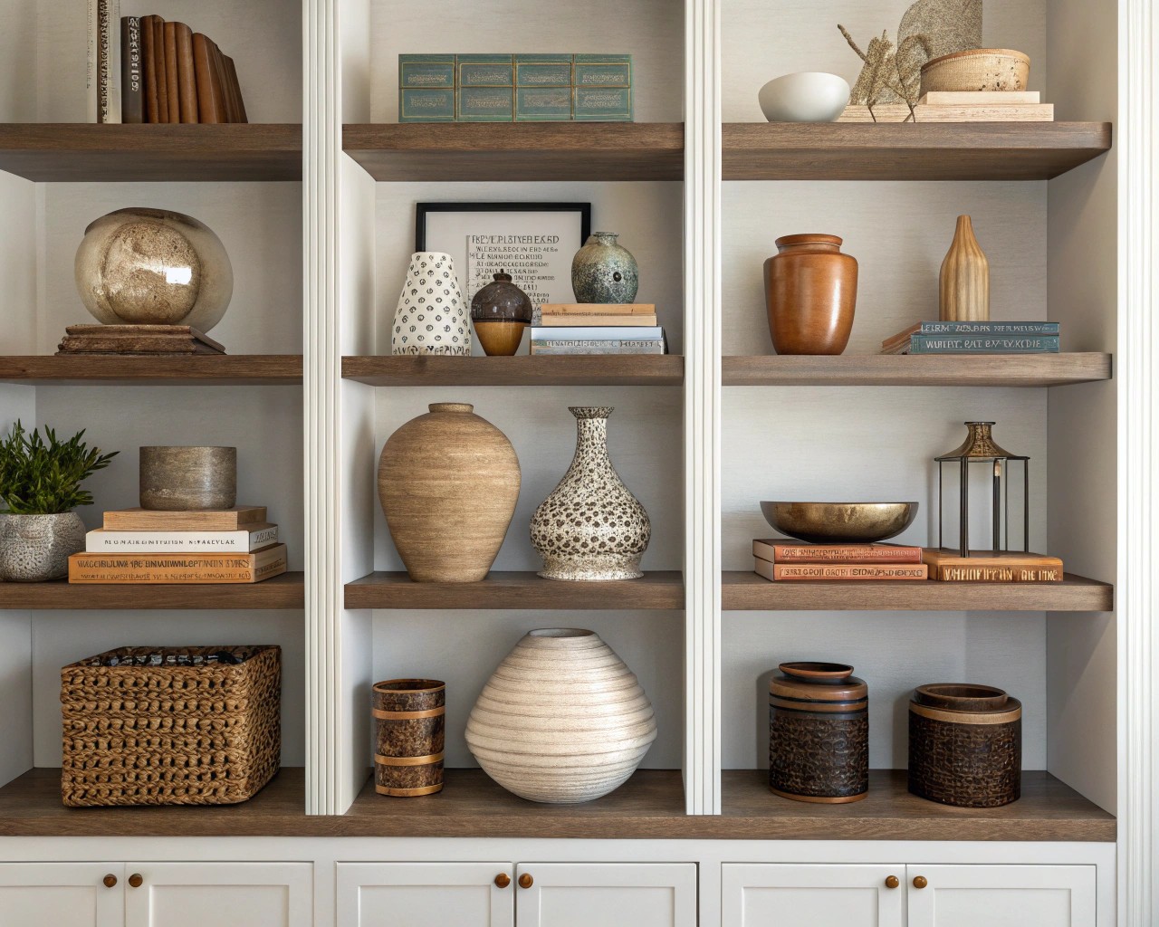 Use larger elements to anchor your display and create structure.