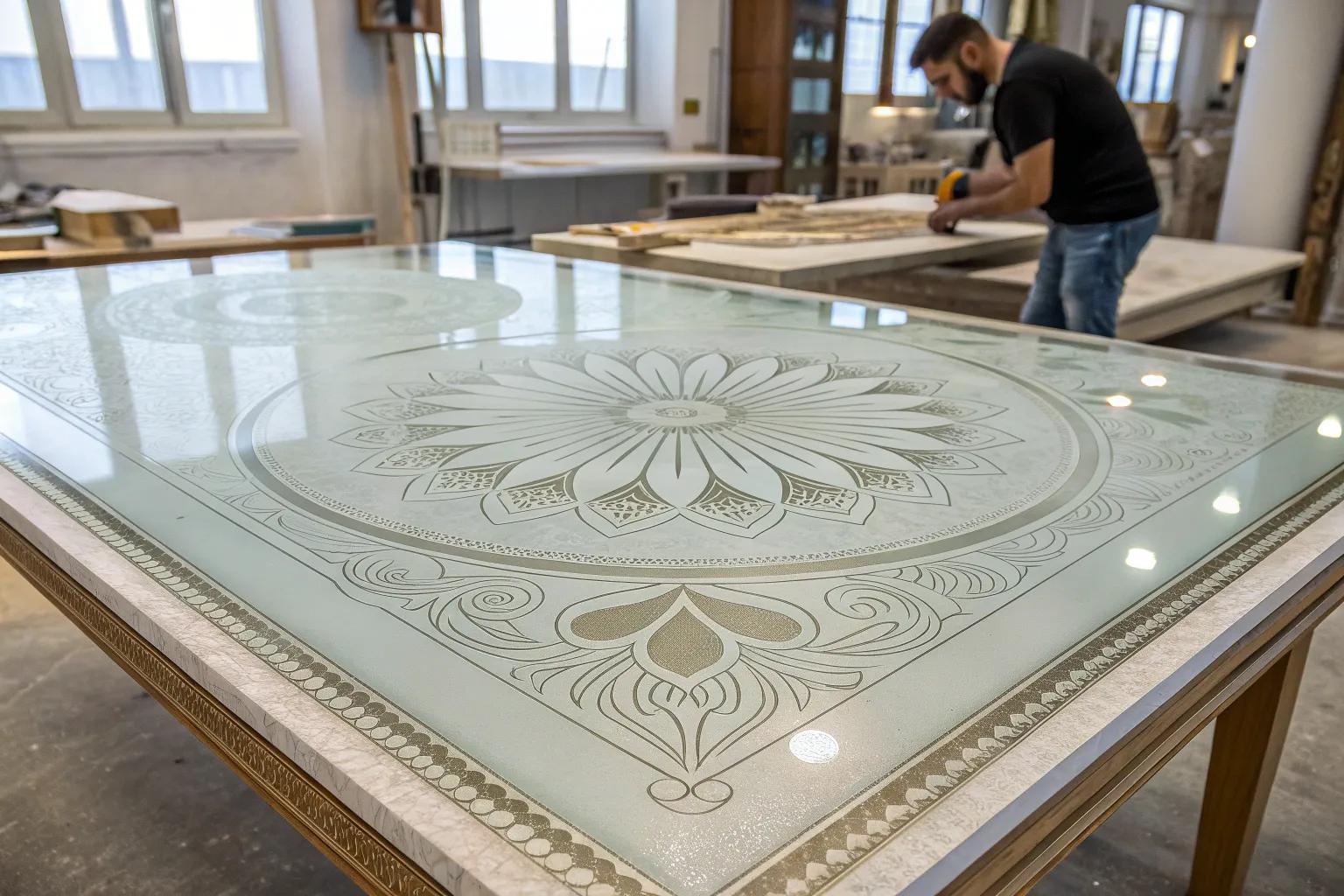 16+ Stunning Glass Top DIY Table Makeover Ideas