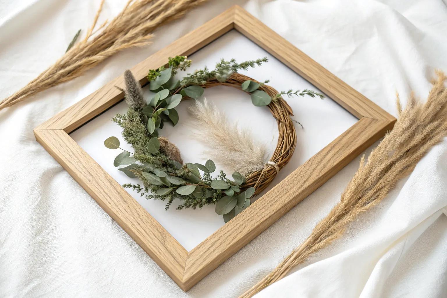 5+ Creative Picture Frame Wreath Ideas