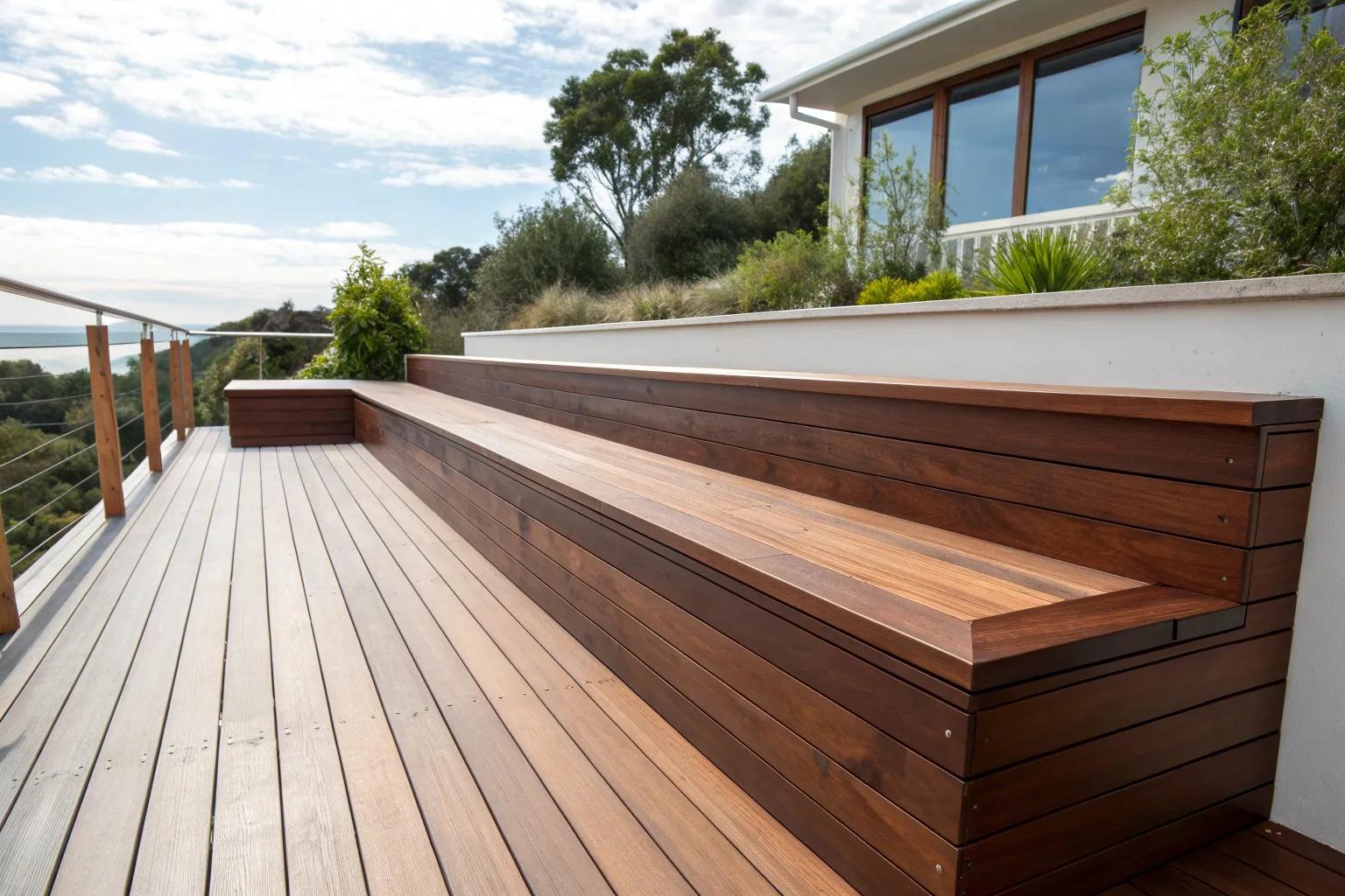 16+ Inspiring Deck with Built-In Bench Ideas