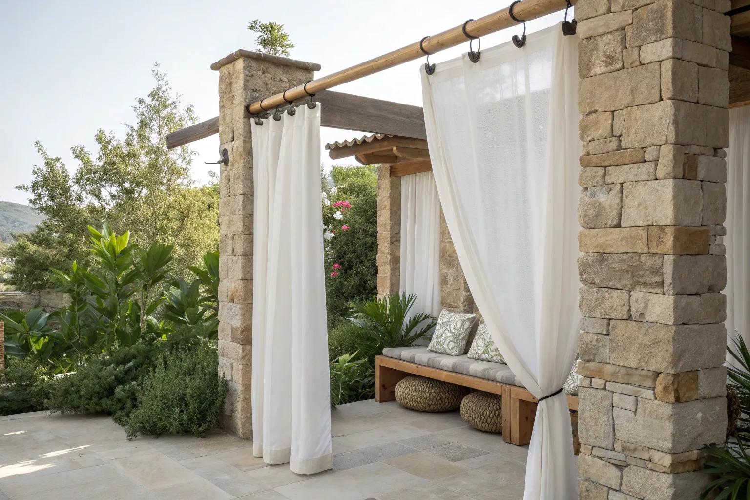 10+ Creative DIY Outdoor Curtain Rods Ideas