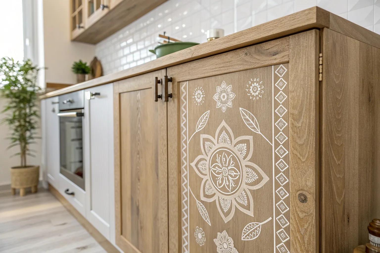 19+ Creative Kitchen Cabinet Stencil Ideas