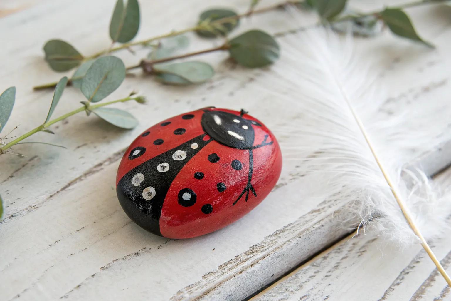 14+ Creative Ladybug Rock Painting Ideas
