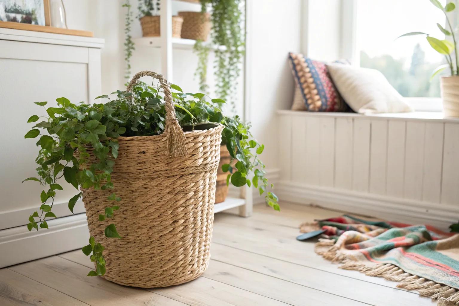 8+ Creative Laundry Basket Planter Ideas