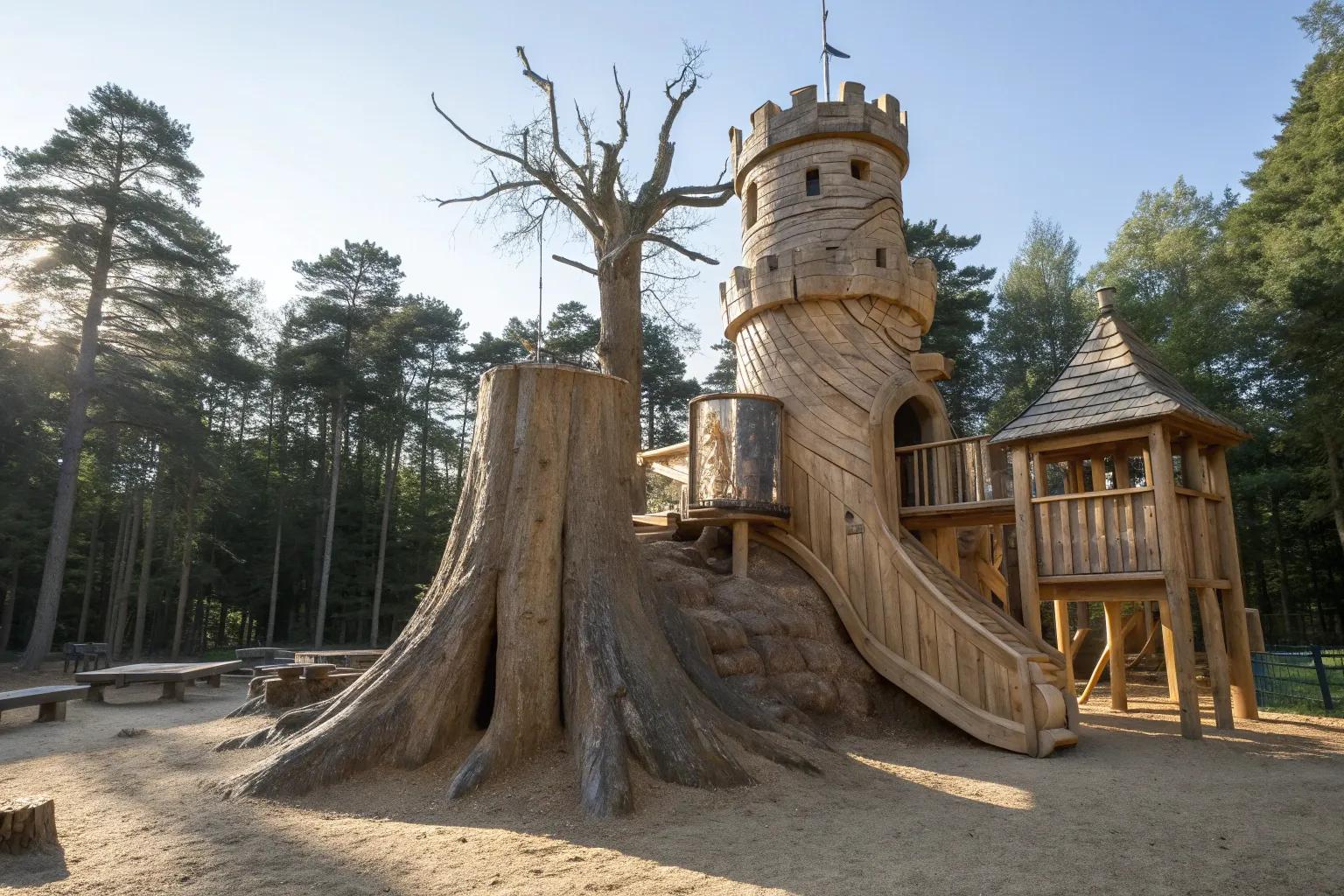12+ Creative Tree Stump Playground Ideas